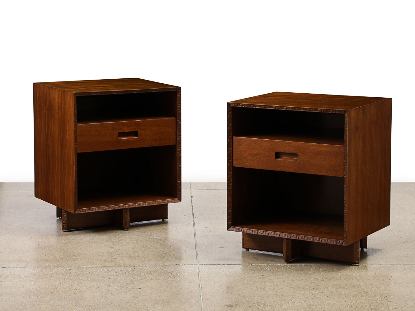 Pair of Bedside Tables by Frank Lloyd Wright