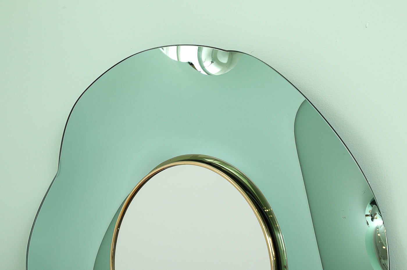 "Undulate Green," Studio-Built Wall Mirror by Ghiró Studio