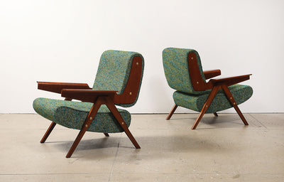 Pair of Lounge Chairs by Gianfranco Frattini for Cassina