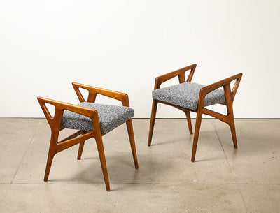 Rare Pair of Sculptural Stools by Gio Ponti