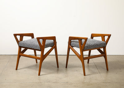 Rare Pair of Sculptural Stools by Gio Ponti