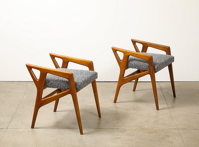 Rare Pair of Sculptural Stools by Gio Ponti