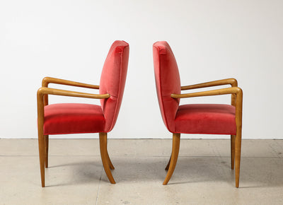 Pair of Arm Chairs in the Manner of Guglielmo Ulrich
