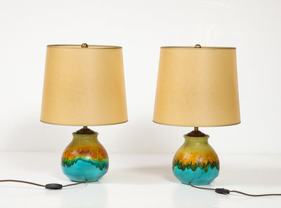 Pair of Ceramic Table Lamps by Marcello Fantoni