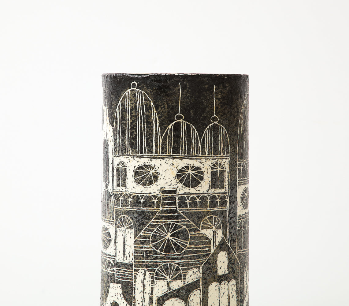 Tall Ceramic Vase by Marcello Fantoni