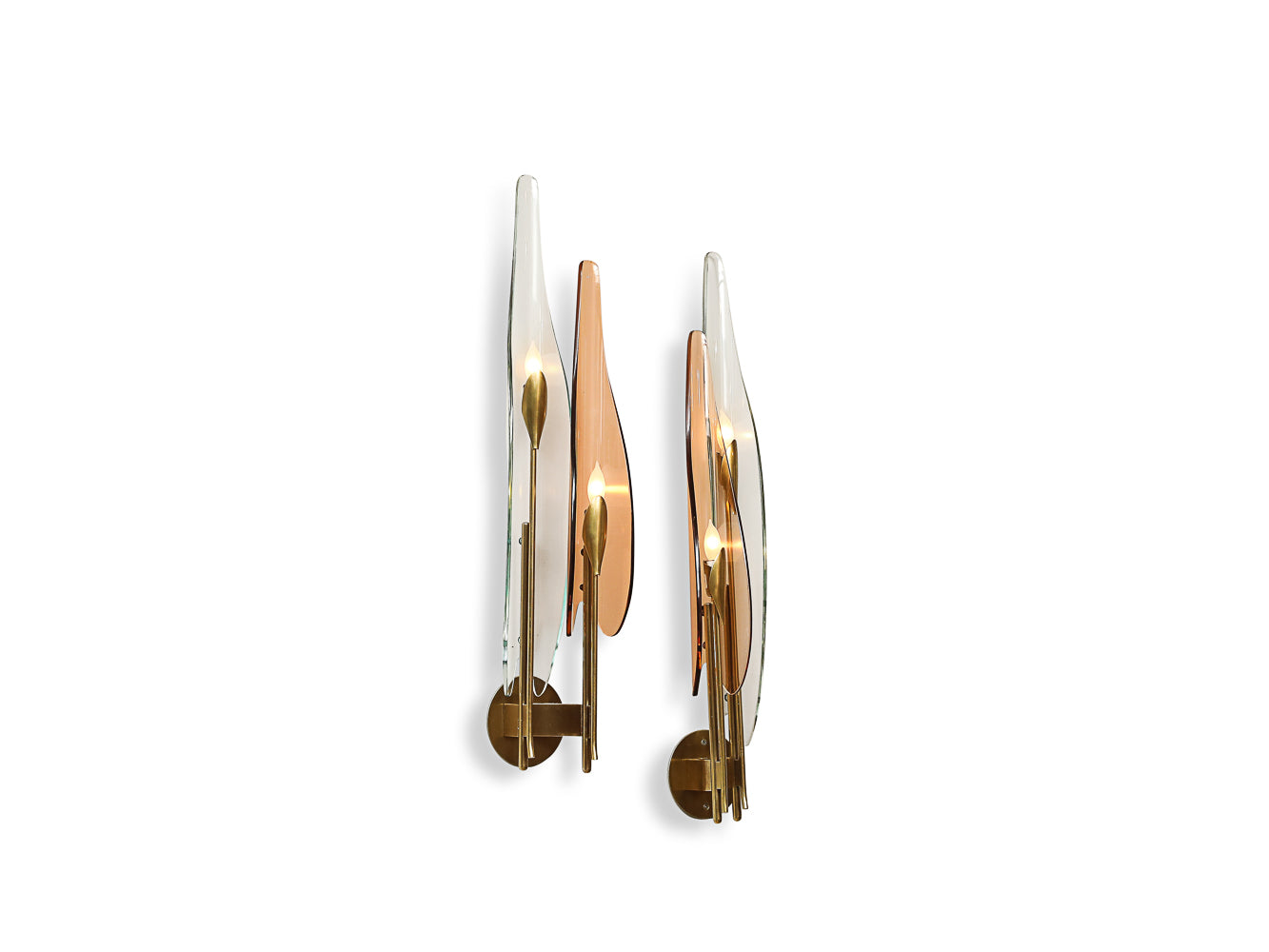 Pair of Model 1461 Dahlia Wall Lights by Max Ingrand for Fontana Arte