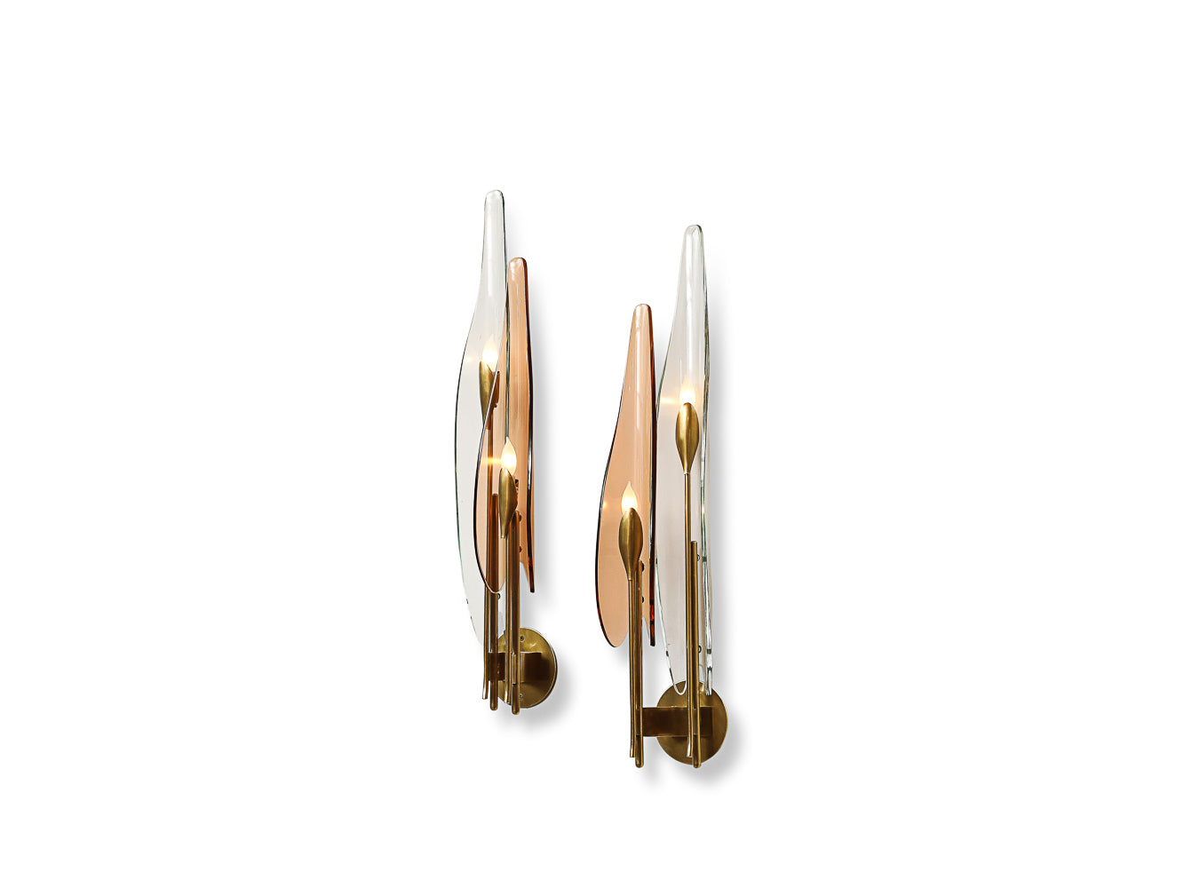 Pair of Model 1461 Dahlia Wall Lights by Max Ingrand for Fontana Arte