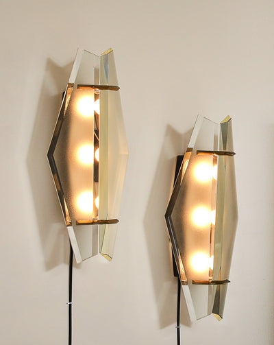 Pair of Rare #1937 Wall Lights by Max Ingrand for Fontana Arte