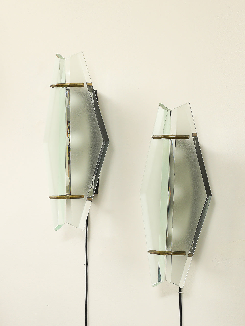 Pair of Rare #1937 Wall Lights by Max Ingrand for Fontana Arte