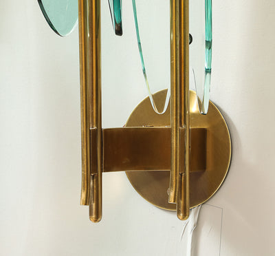 Set of 3 Dahlia Wall Lights by Max Ingrand for Fontana Arte