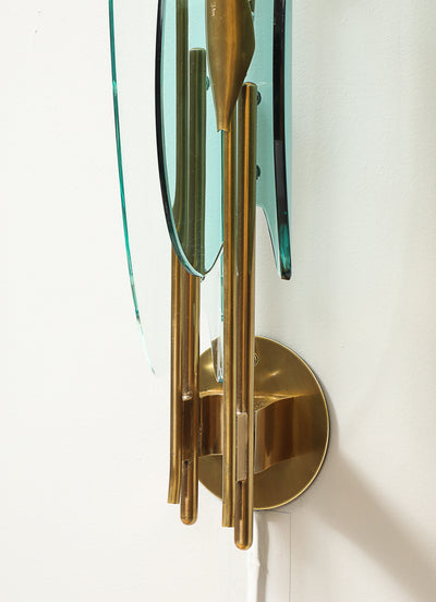 Set of 3 Dahlia Wall Lights by Max Ingrand for Fontana Arte
