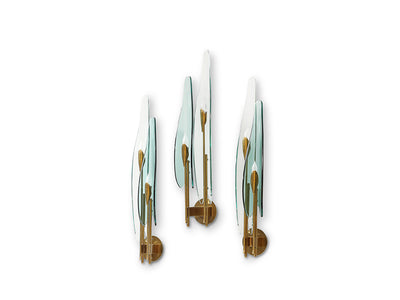 Set of 3 Dahlia Wall Lights by Max Ingrand for Fontana Arte