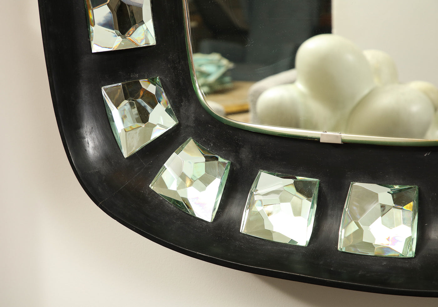 Wood and Glass Mirror by Max Ingrand for Fontana Arte