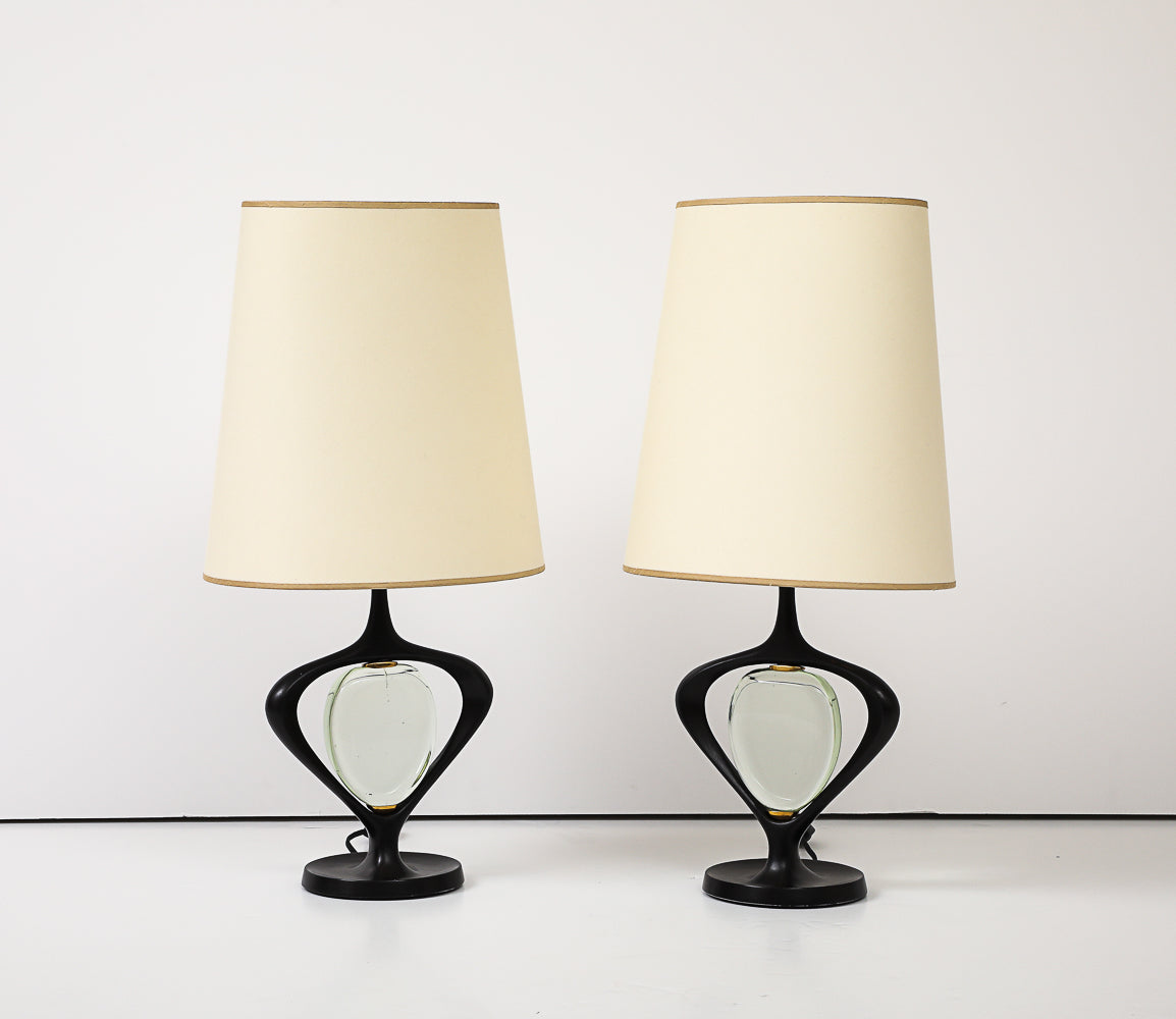 Rare Table Lamps by Max Ingrand for Fontana Arte
