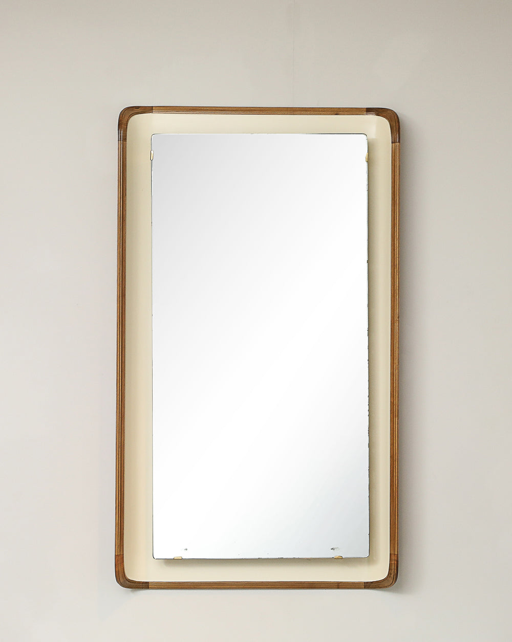 Curved Wood Wall Mirror by Osvaldo Borsani