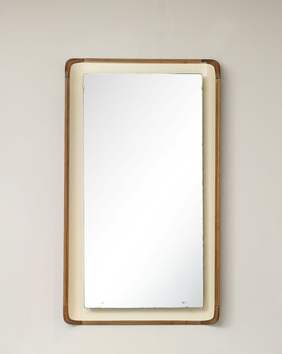 Curved Wood Wall Mirror by Osvaldo Borsani