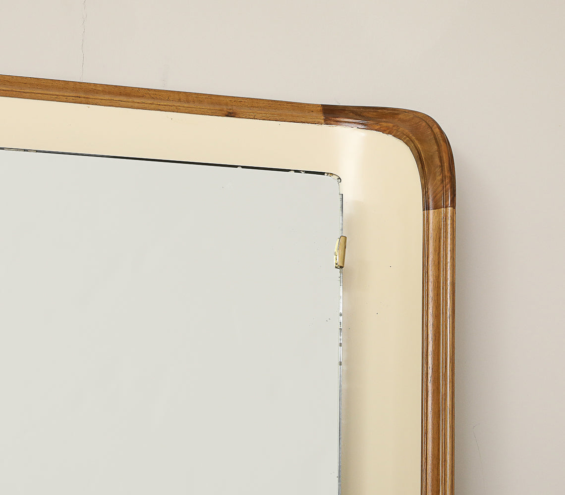 Curved Wood Wall Mirror by Osvaldo Borsani