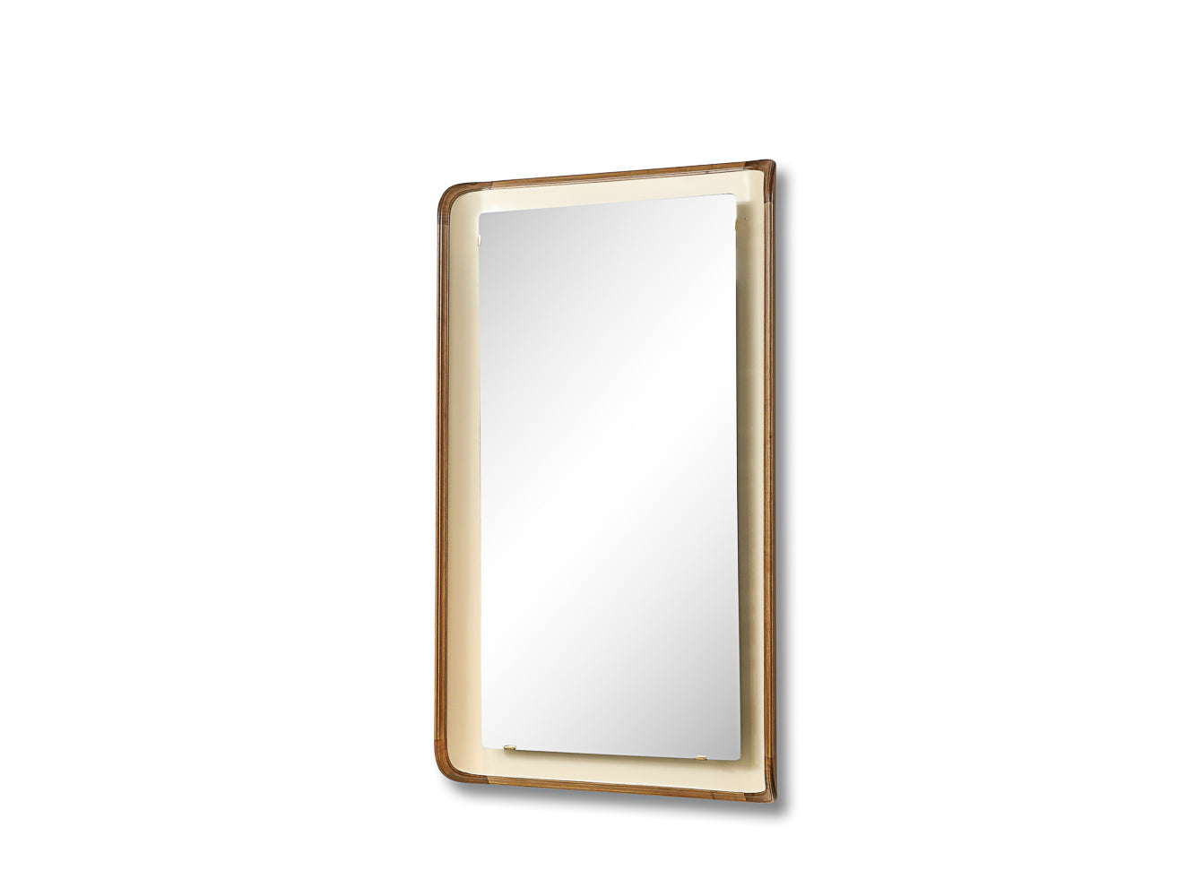 Curved Wood Wall Mirror by Osvaldo Borsani