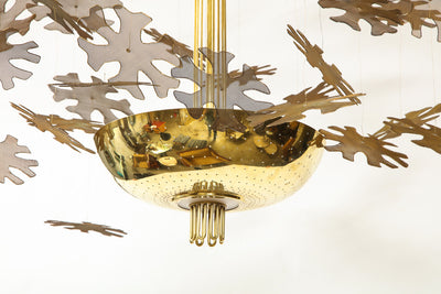 Rare Snowflake Ceiling Fixture by Paavo Tynell for Taito Oy