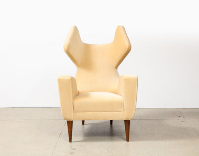 Rare Wing Back Lounge Chair by Renzo Zavanella