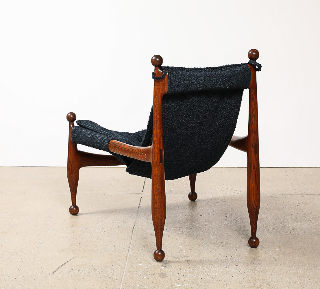 Four Legged Sling Chair with Ottoman by Wendell Castle