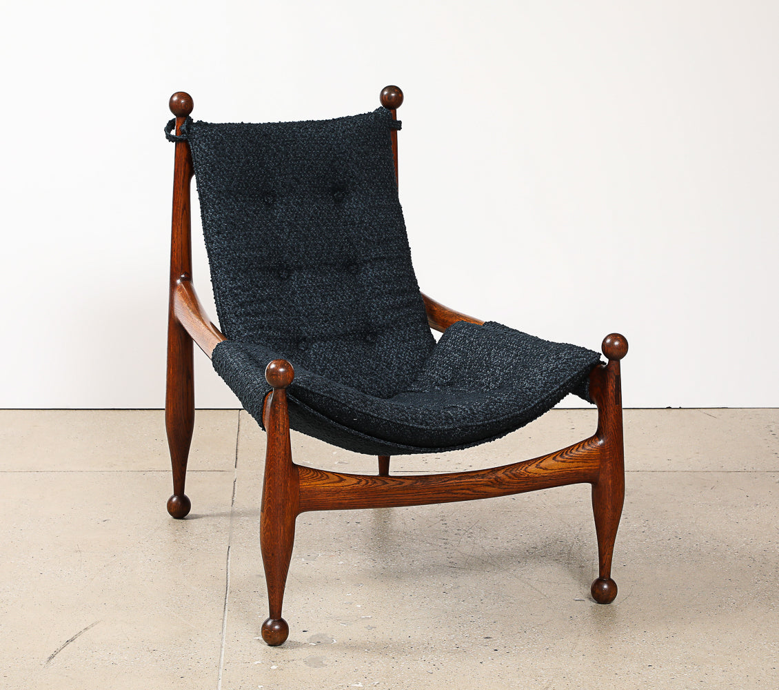 Four Legged Sling Chair with Ottoman by Wendell Castle