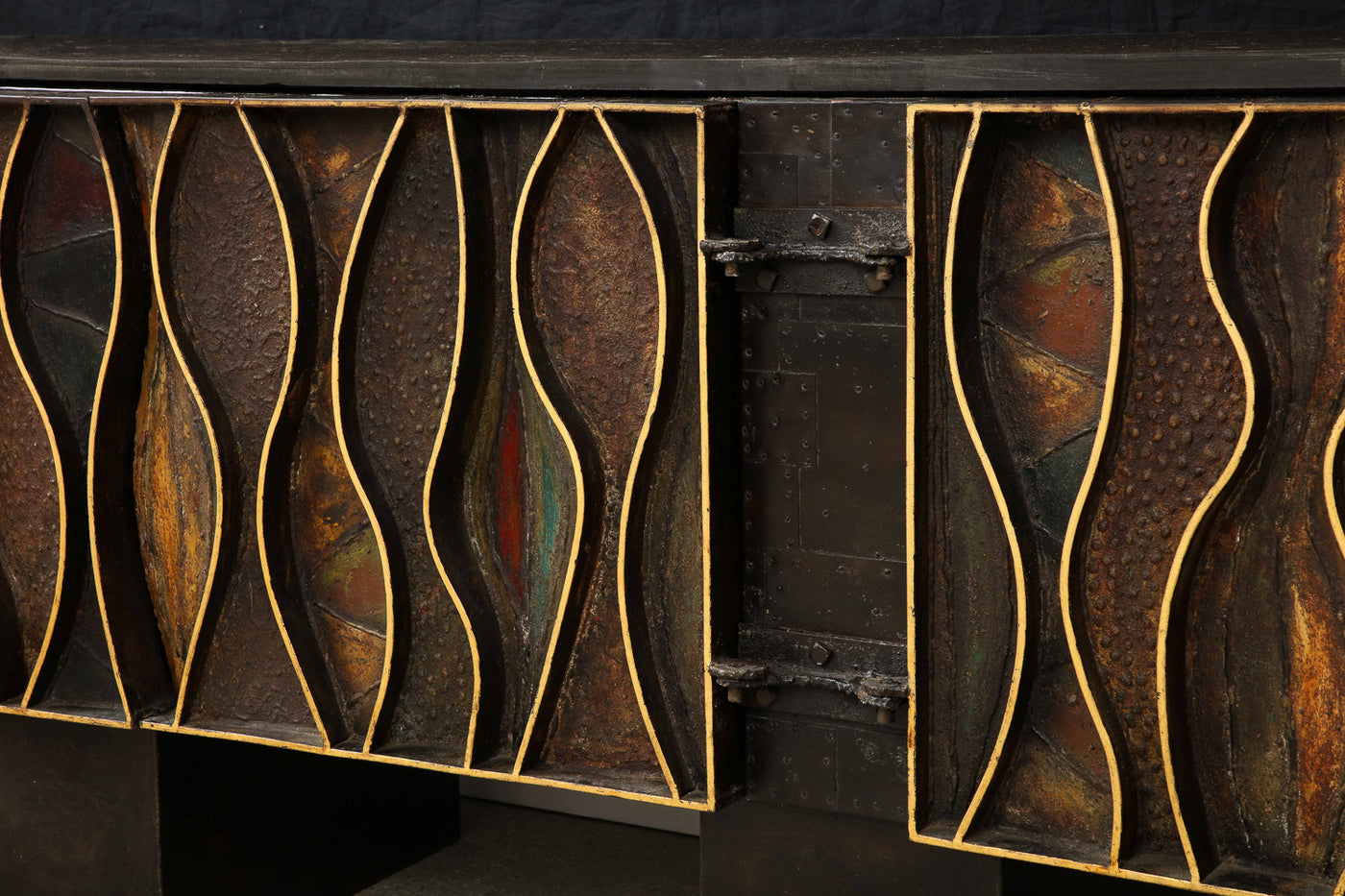 Wavy Front Cabinet by Paul Evans