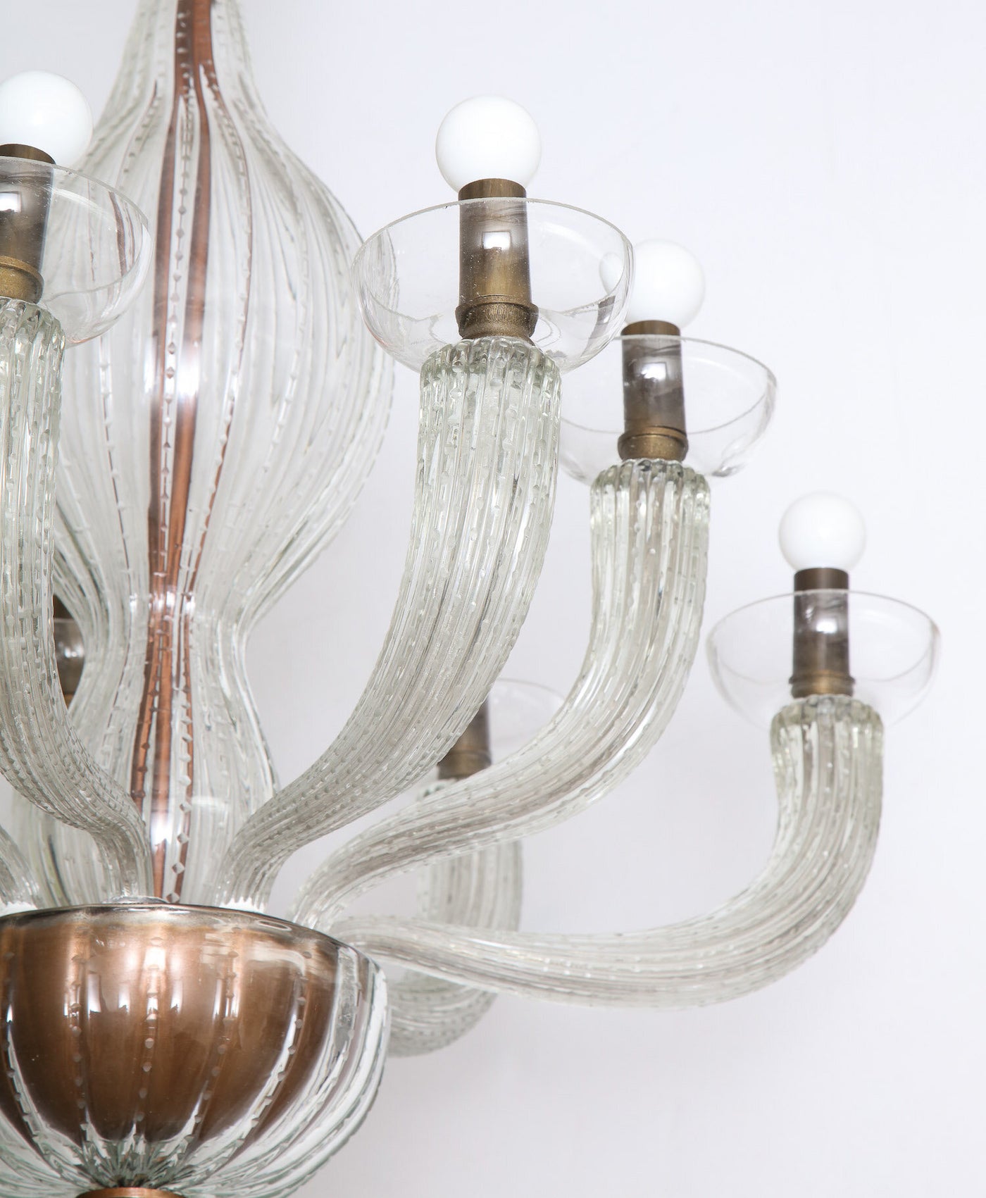 Rare 9-Arm Chandelier by Carlo Scarpa for Venini