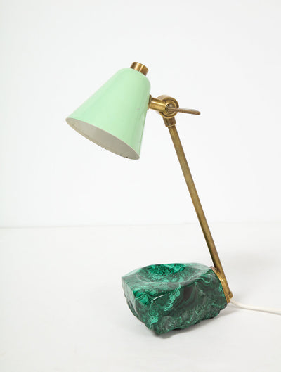 Unique Malachite Desk Lamp by Fedele Papagni