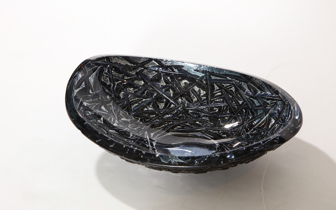 Studio-Made Carved Glass Dish #5 by Ghiró Studio