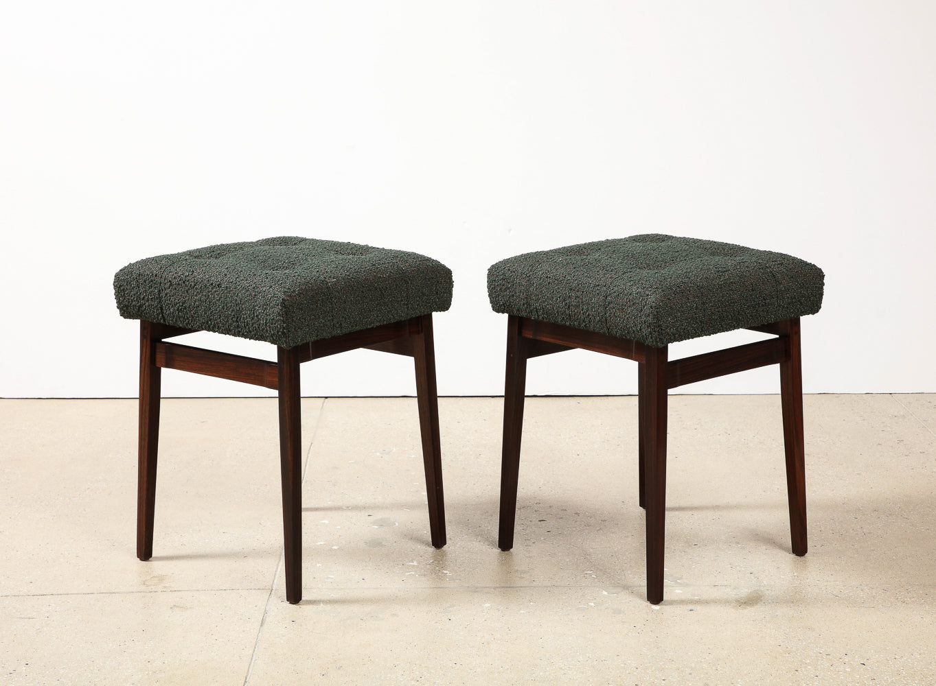 Pair of Upholstered Stools by Gianfranco Frattini for Cassina