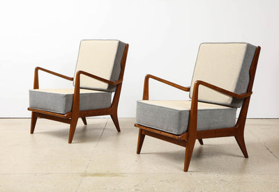 Rare Pair of Open Armchairs by Gio Ponti for Cassina
