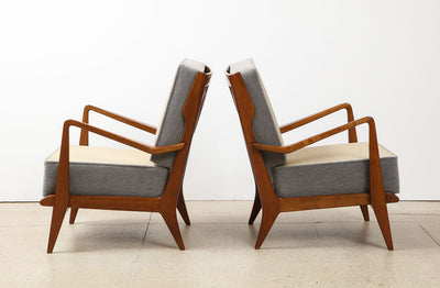 Rare Pair of Open Armchairs by Gio Ponti for Cassina