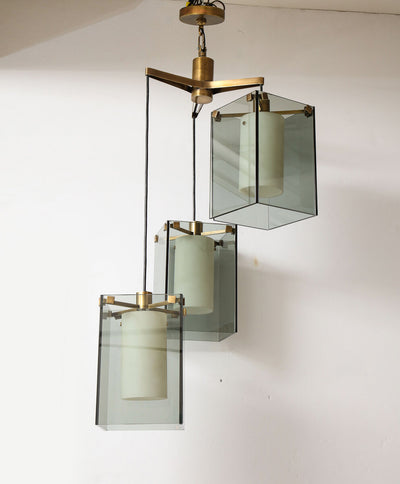 3-Light Pendant By Max Ingrand for Fontana Arte