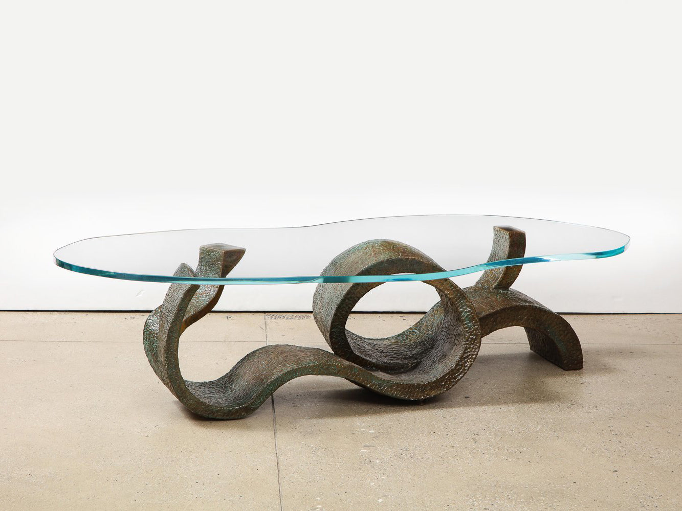 "Wave Crest," Unique Sculptural Cocktail Table by Philip & Kelvin LaVerne