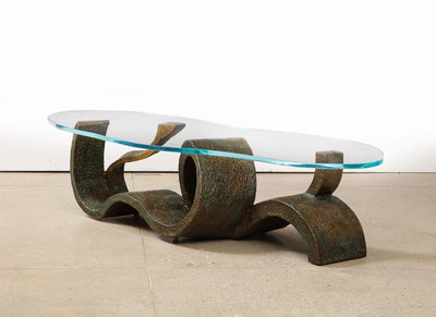 "Wave Crest," Unique Sculptural Cocktail Table by Philip & Kelvin LaVerne