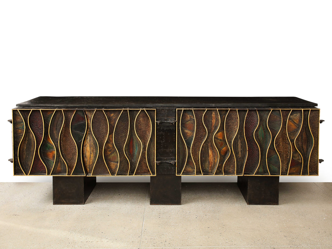 Wall Sculpture Paul Evans Design Wavy Front Cabinet By Paul