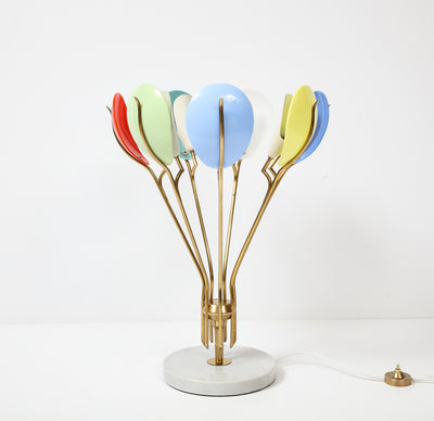 7-Light Table lamp by Angelo Lelii for Arredoluce