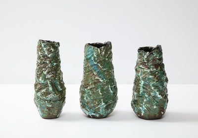 Trio of Cylindrical Vases with Black Interiors by Dena Zemsky