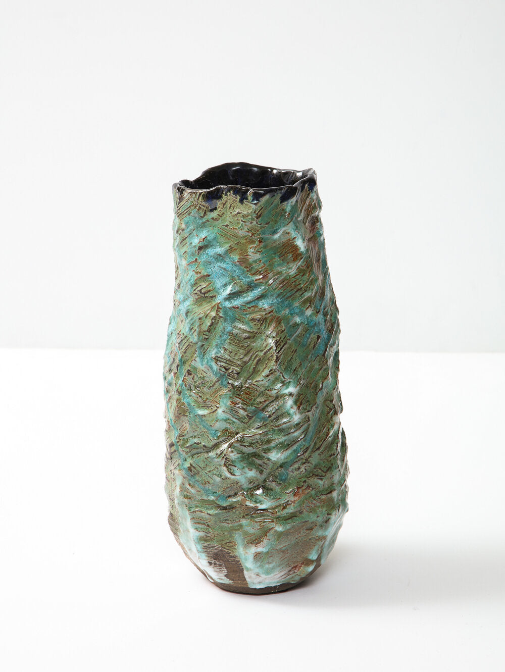 Tall Vases with Blue Interiors by Dena Zemsky