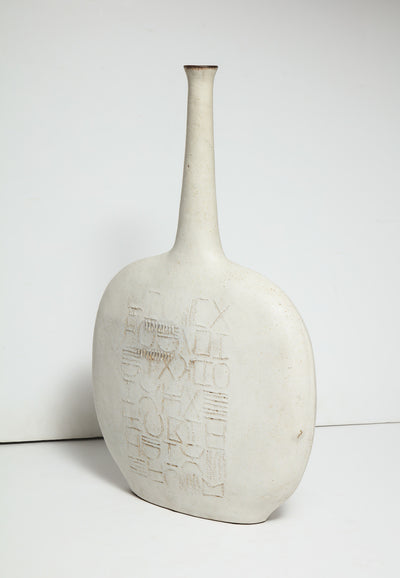 Unique Bottle-Form Vase by Bruno Gambone