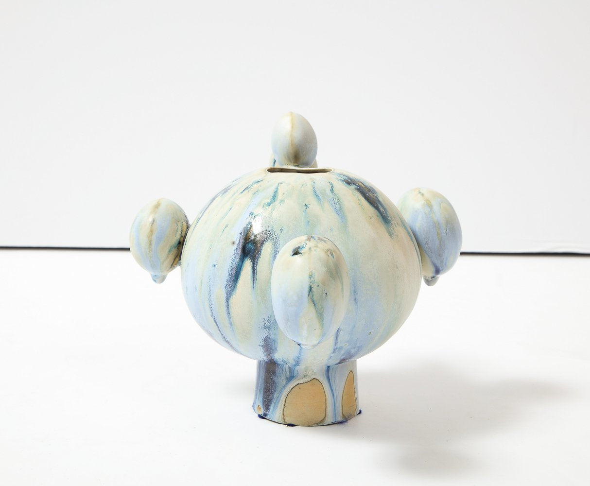 Vernal Blue Porcelain Vase 1 by Robbie Heidinger