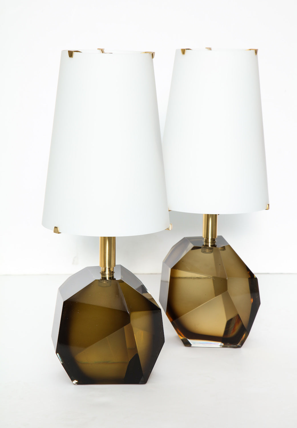 "Diamante Bronze," Pair of Table Lamps By Roberto Giulio Rida