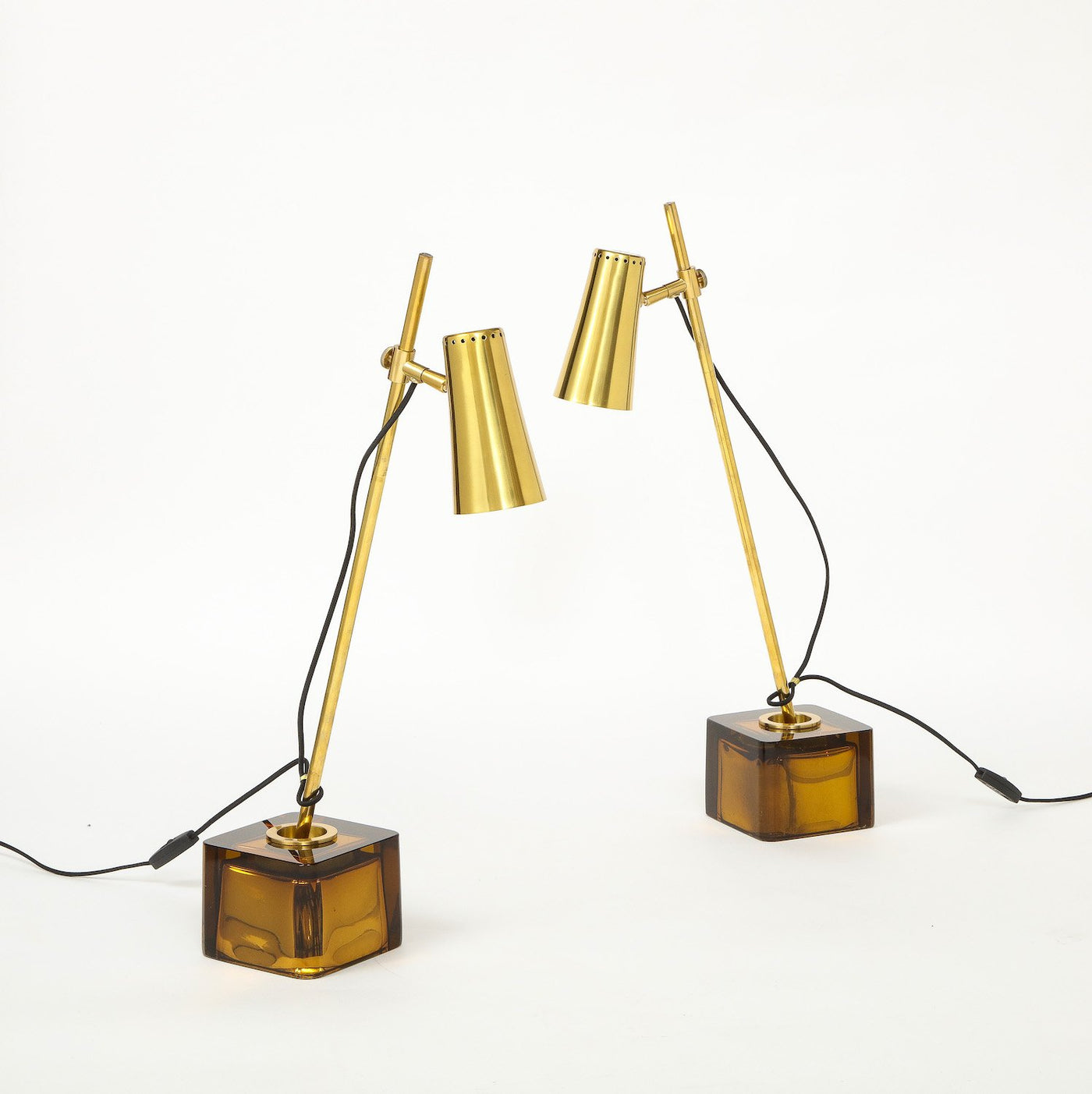Pair of “Up and Down Seguso” Table Lamps By Roberto Giulio Rida