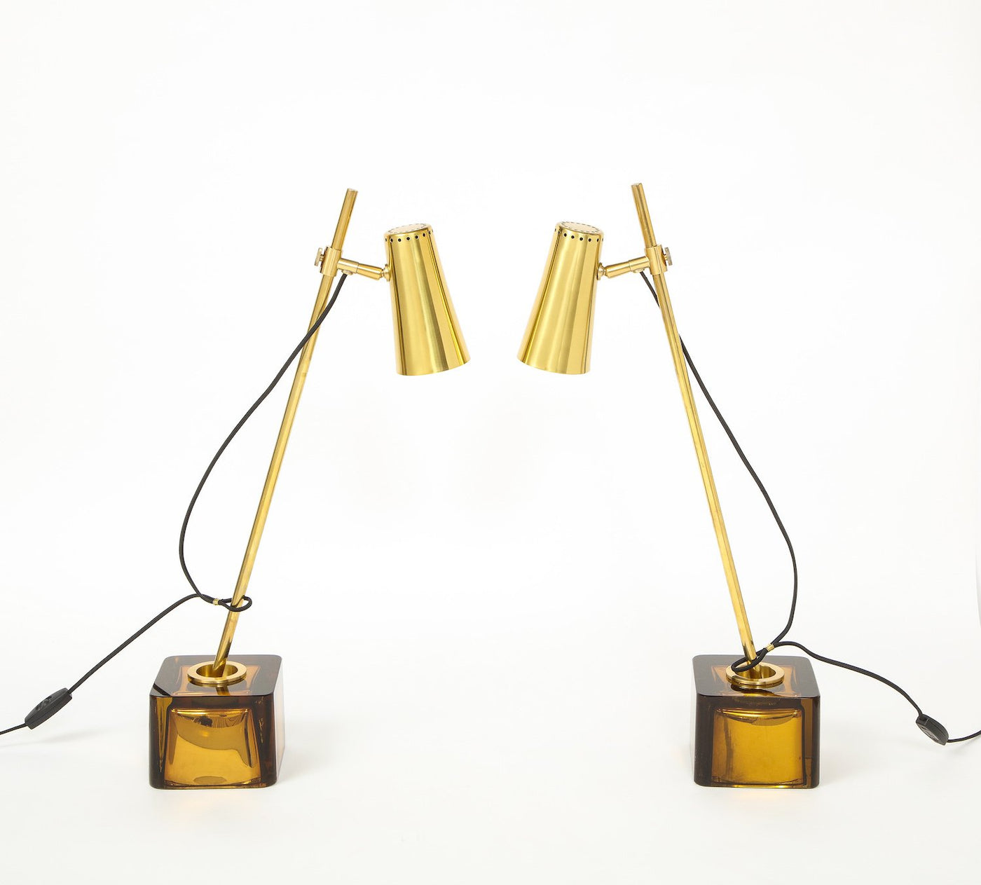 Pair of “Up and Down Seguso” Table Lamps by Roberto Giulio Rida