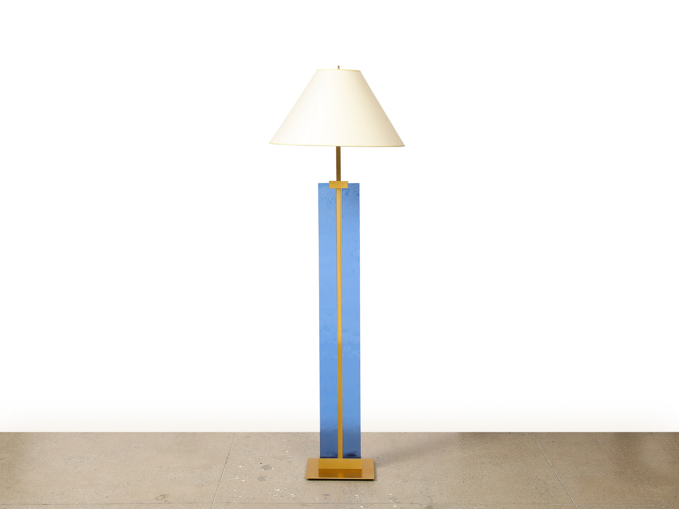 Brass and Glass Floor Lamp by Roberto Giulio Rida