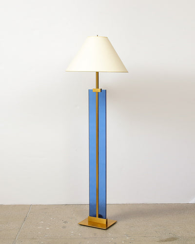 Brass and Glass Floor Lamp by Roberto Giulio Rida