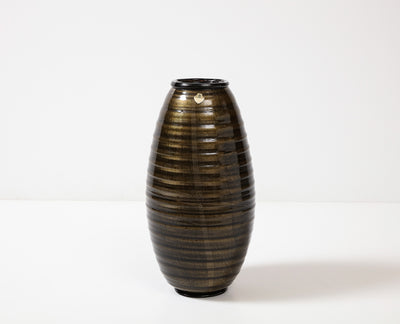 Large Gilt Fleck Vase by Seguso Vetri D'Arte
